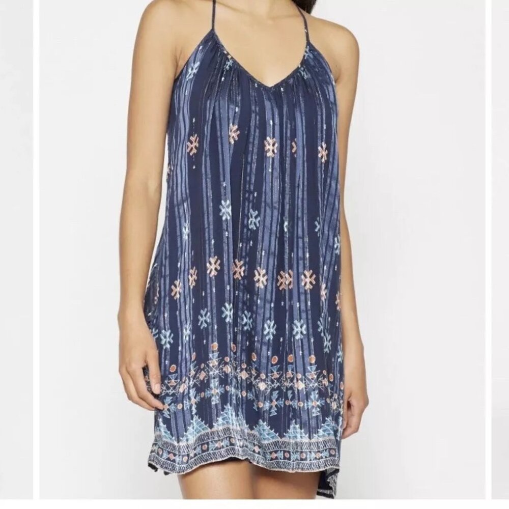 Joie Racerback Erity Silk Slip Dress XS Navy Blue